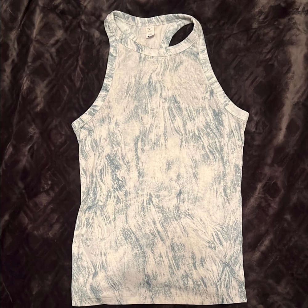 Old Navy Blue and White Tie-Dye Sleeveless Top